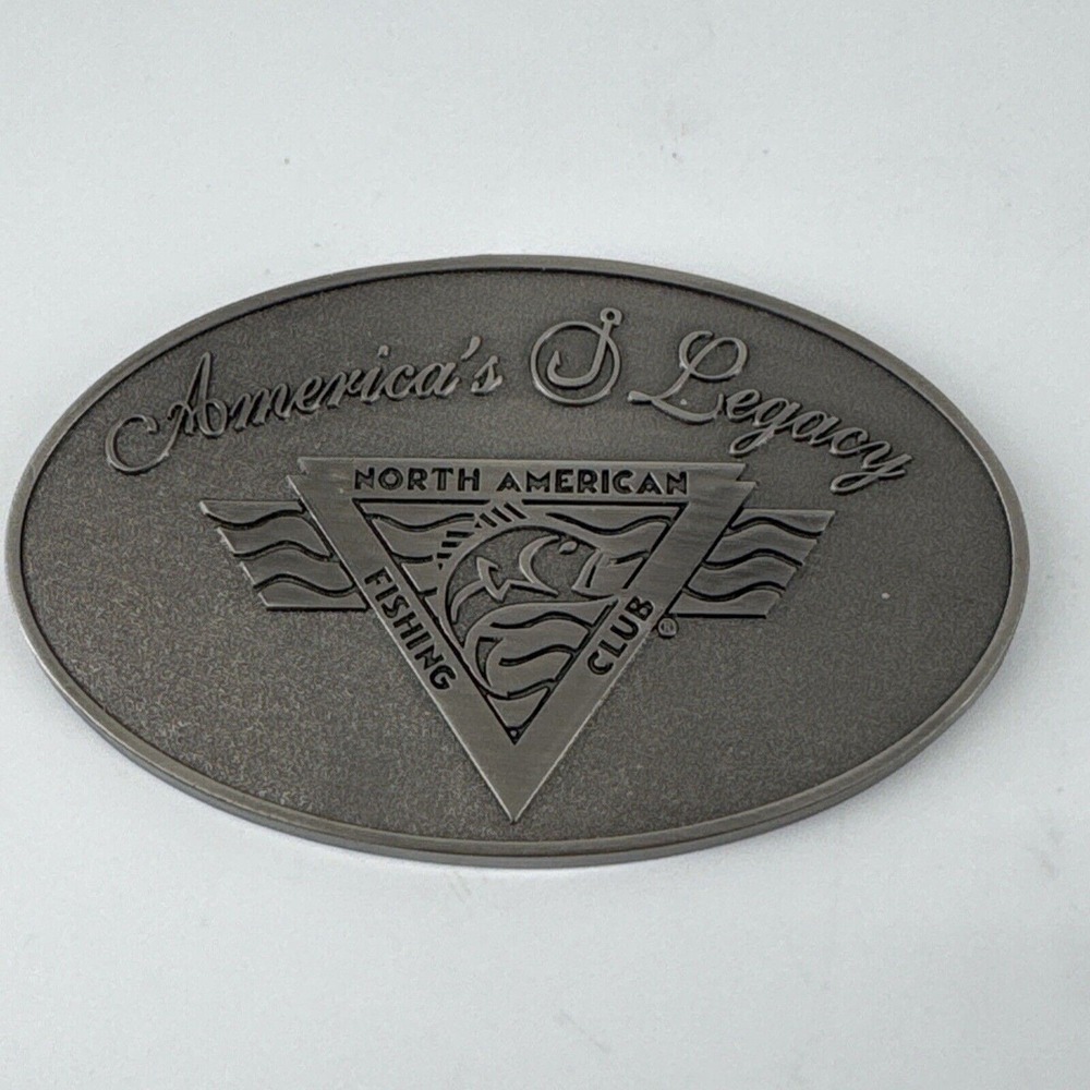 Brass Metal Plaque North American Fishing Club Flat Back America's Legacy Fish